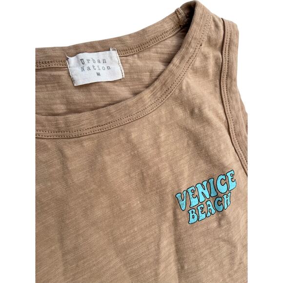 Venice Beach California Cotton Graphic Print Tank Top Womens Medium Beach Surf - Picture 3 of 7